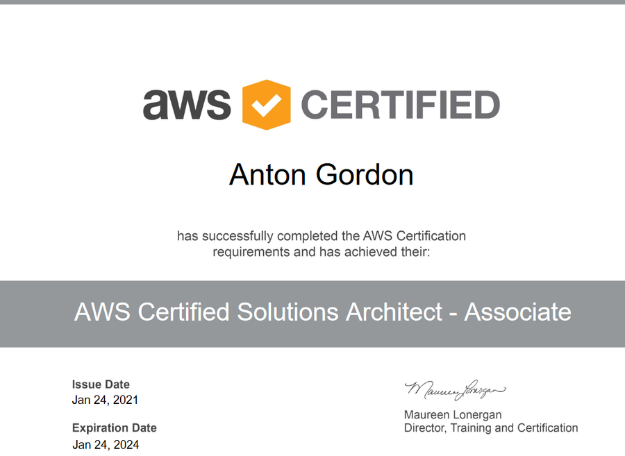 AWS Certificate Mockup