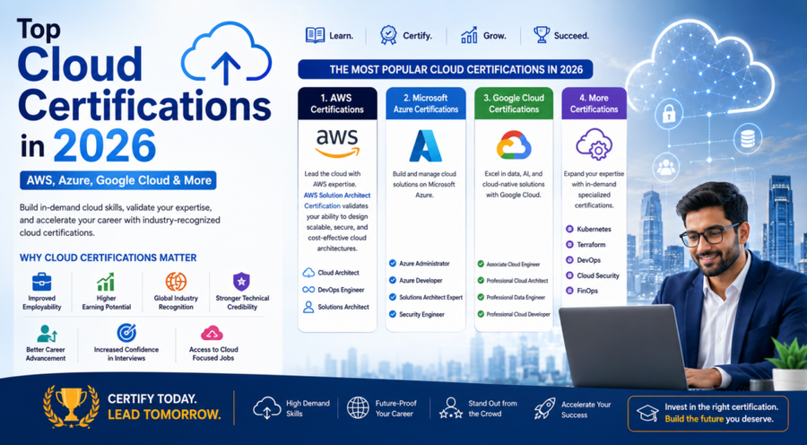 Top Cloud Certifications in 2026: AWS, Azure, Google Cloud & More